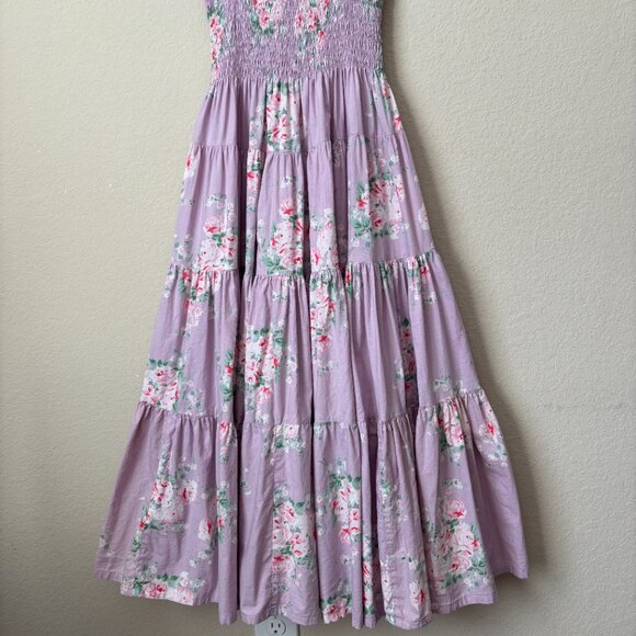 CB Positano Handmade in Italy Boho Floral Print Cotton Tiered Midi Dress - Picture 12 of 12